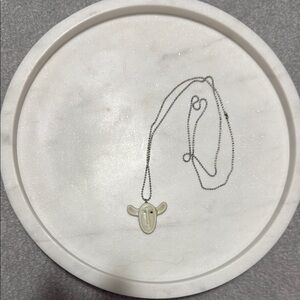 Unique Silver Necklace with Cream Pendant